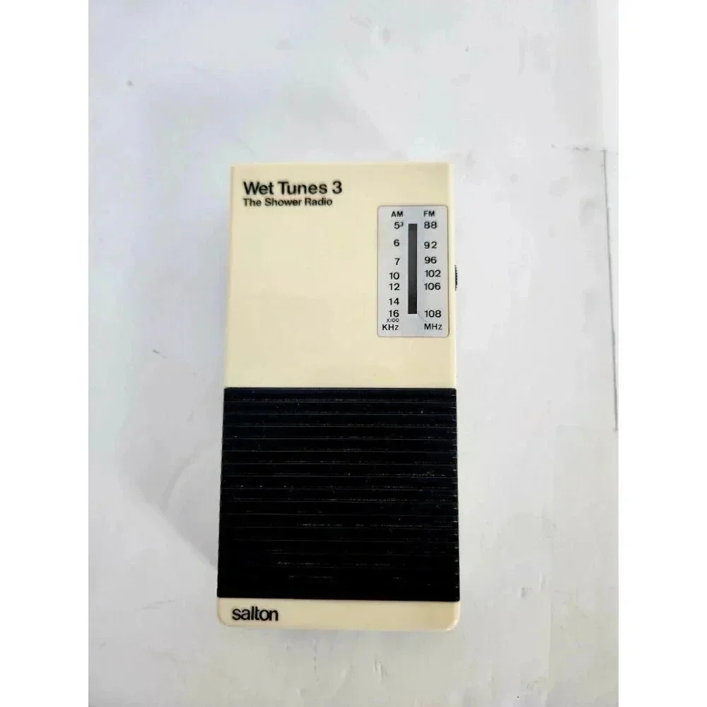 Vintage 1985 Wet Tunes 3 AM/FM Shower Radio, Salton Inc, RARE